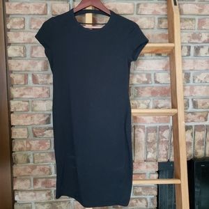 Black Body Con Dress with Distressed Back